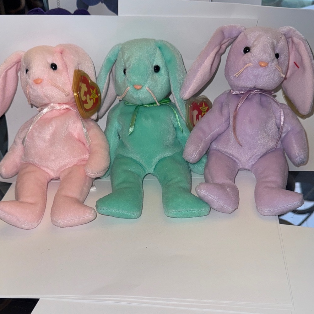 Ty Beanie Babies 3 in set Stuffed Bunnies Non smoking home/ no pets Original